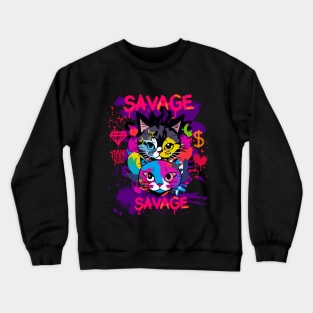 Graffiti Savage Cat T-shirt Crewneck Sweatshirt